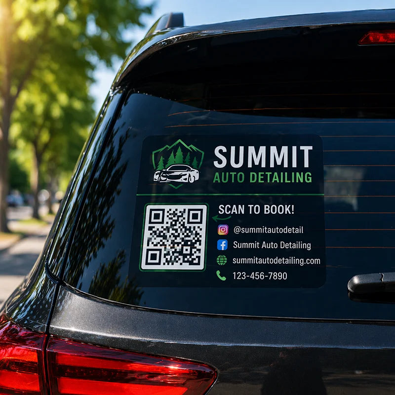 For Storefront Glass Door Vehicle Window Custom Uv Printed Qr