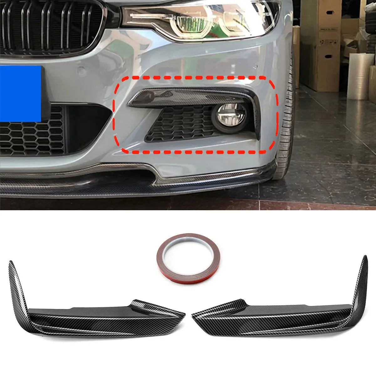 For BMW F30 F31 F35 M Front Bumper Lip Body Kit Sport 320I 325I