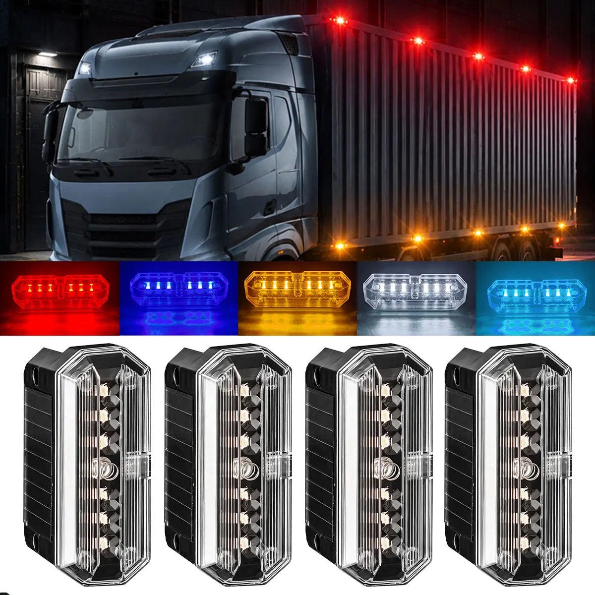 1PC Solar Emergency Warning Side Marker Indicator 6LED anti-rear