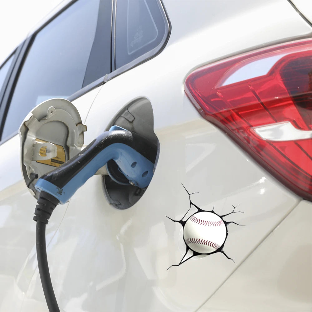 Creative 3D Sticker Baseball Hit Window Cars Waterproof Decal