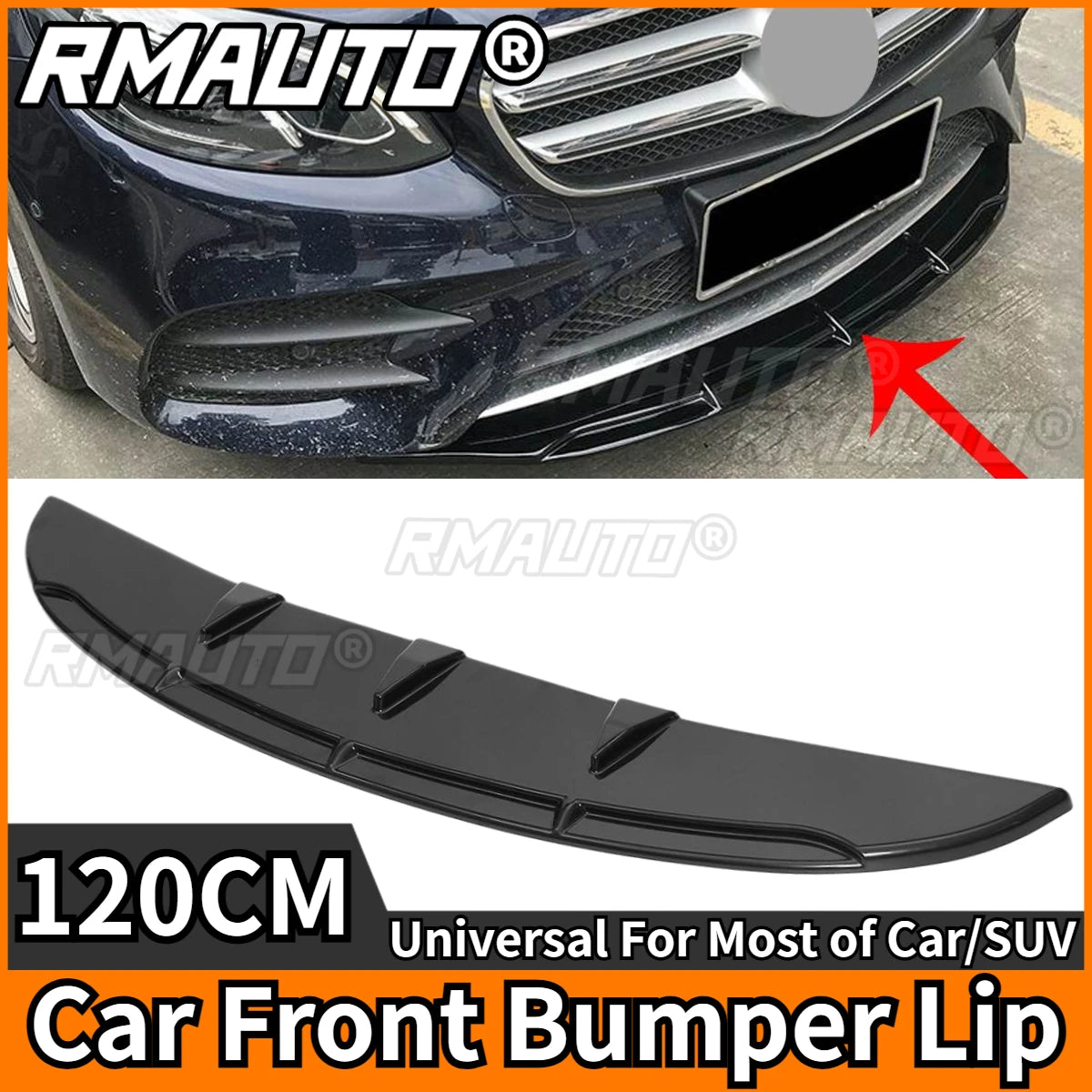 For Benz 120CM Front Bumper Lip Splitter Diffuser Body Kit