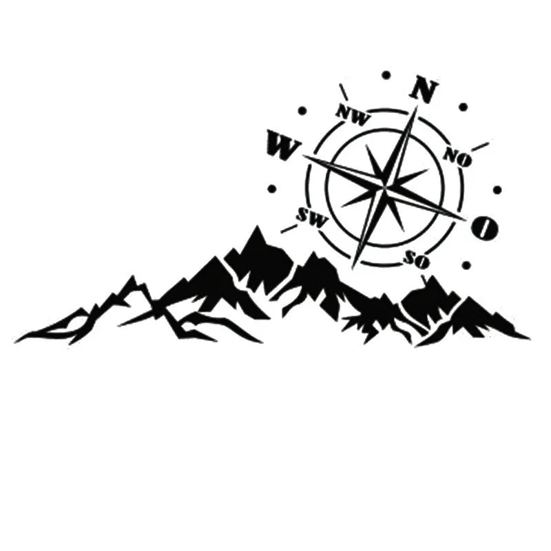 Personality Sticker Compass Navigate Mountain Offroad Pvc Decal