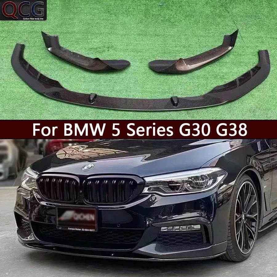For BMW 5 Series G30 G38 530 540 Carbon Fiber Front Lip Bumper