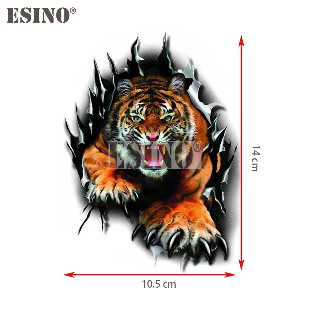 Funny Warning Wild Nature Cruel Angry Tiger Adhesive Pvc