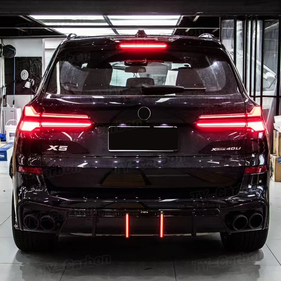 For BMW X5 G05 Rear Bumper Diffuser Lip Body Kit Exhaust Guard