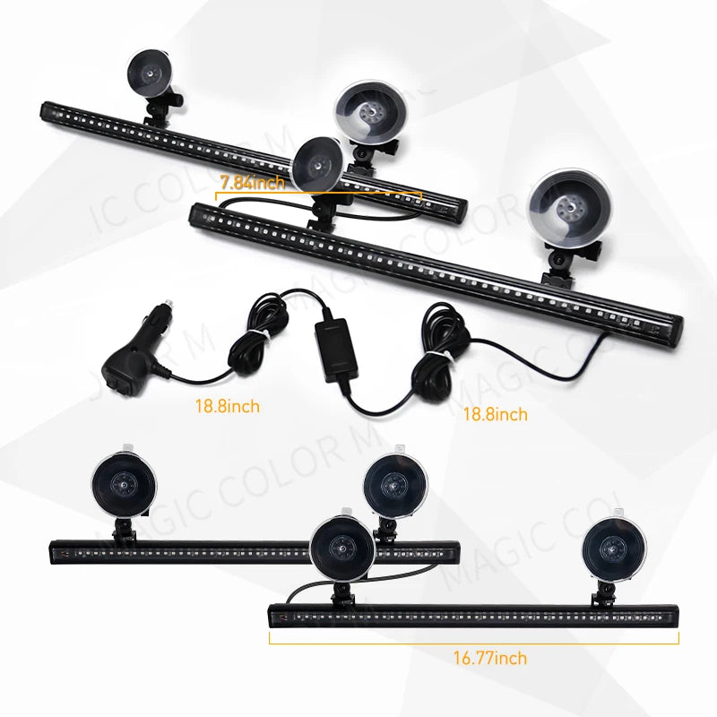 Strobe Emergency Flash Warning 2-in-1 3030 Smd Windshield Bar