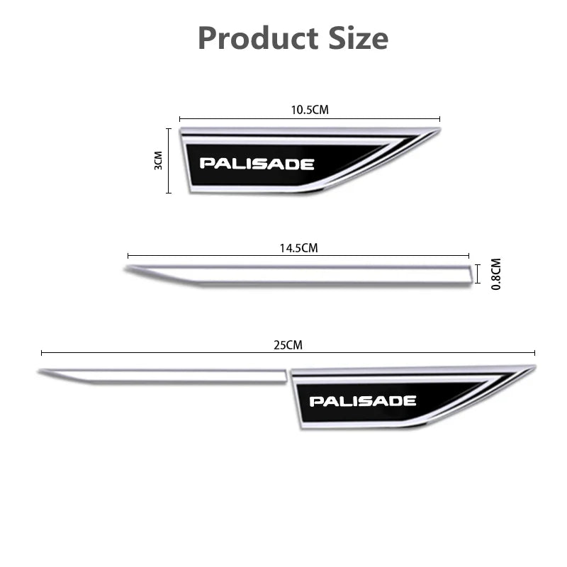 For Hyundai Palisade 2018-2023 2024 Emblem Fender Blade Decal