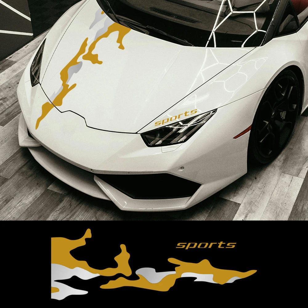 Creative Engine Hood Sticker Waterproof Body Modified Sports