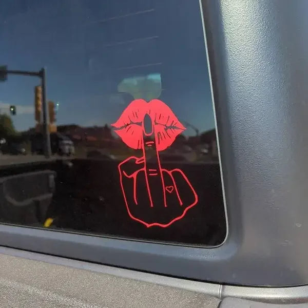 F U Girly Middle Finger Cute Stickers Window Bumper