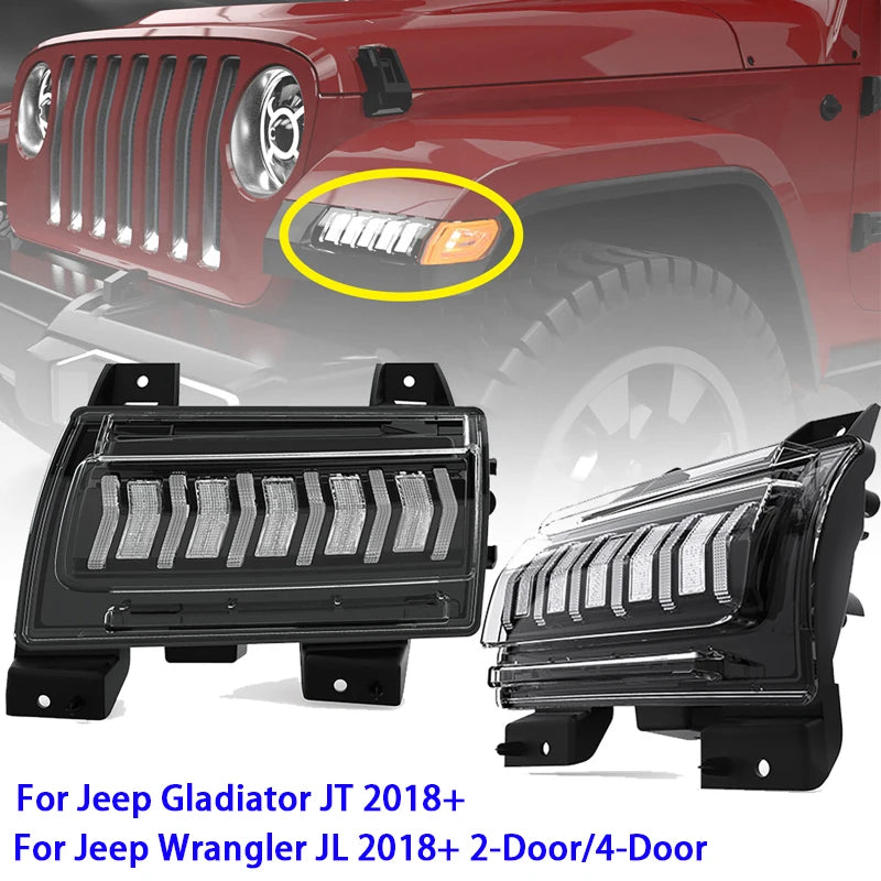 For Jeep Wrangler Jl 2018-2019 2PCS Fender Marker Dynamic Turn