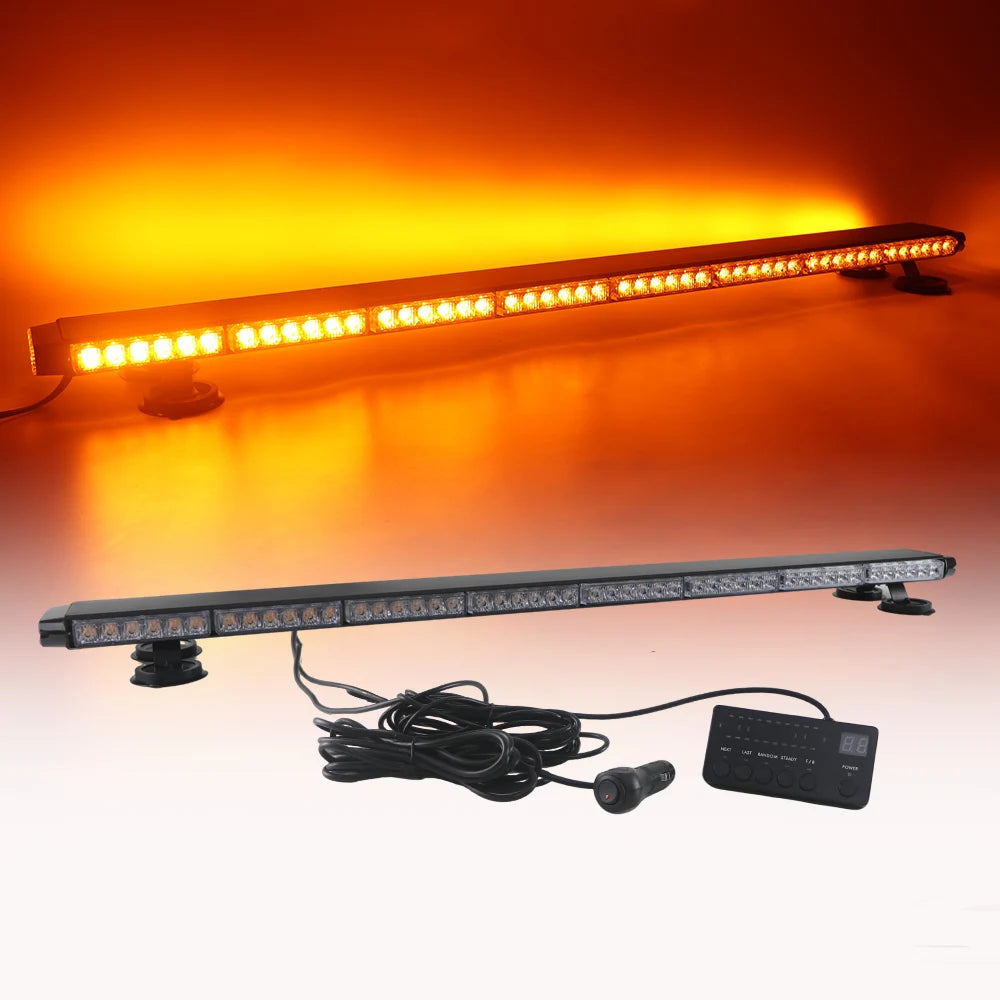 Amber White 48 Tow Truck Strobe Warning Bar Orange