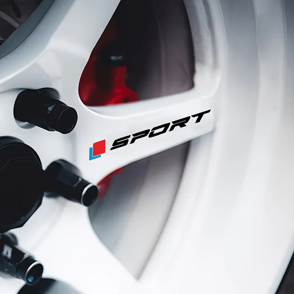 Wheel Rim Hub Decal Sticker 4PCS Sport Pattern Waterproof