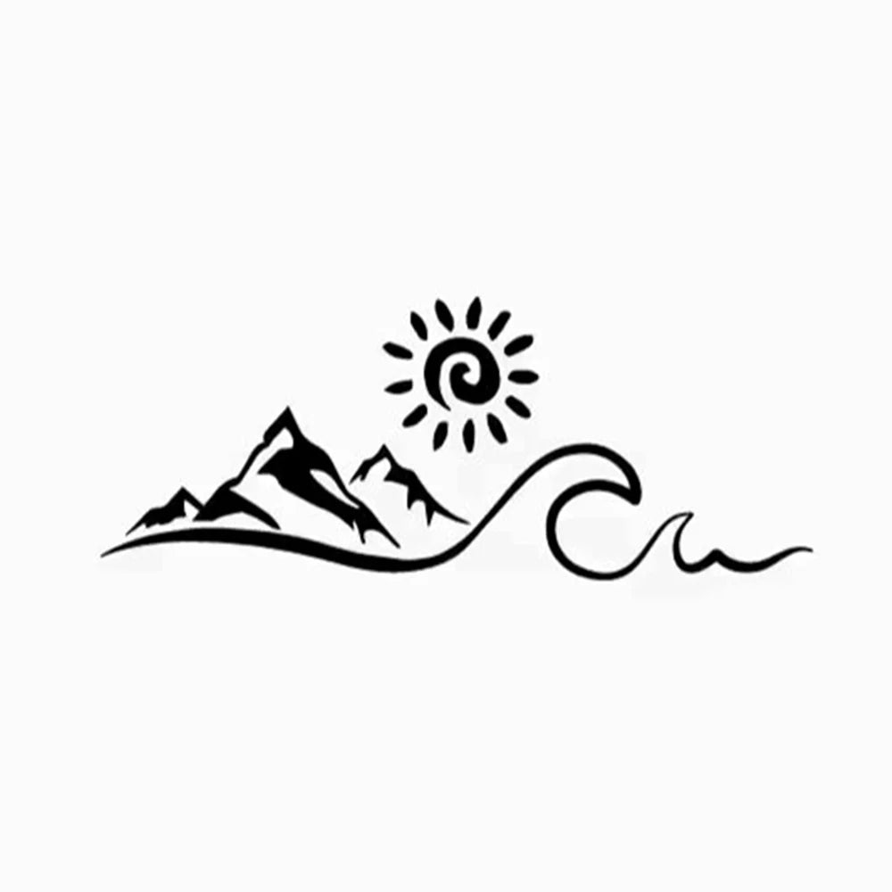 For Rv Nature Inspired Mountain Ocean Sun Vinyl Decals