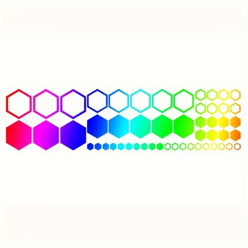 For Sports 52-piece Hexagon Sticker Set Waterproof Vinyl Decals