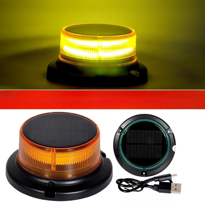 USB Rechargeable Solar Warning Strobe Anchor Powered Navigation