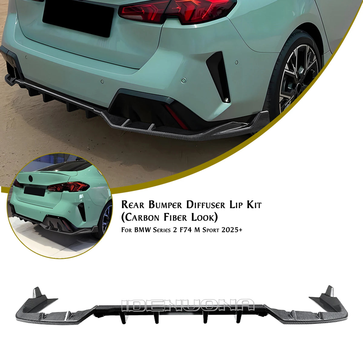 For BMW 2 Series F74 M 3PCS Rear Diffuser Bracket Lip Splitter