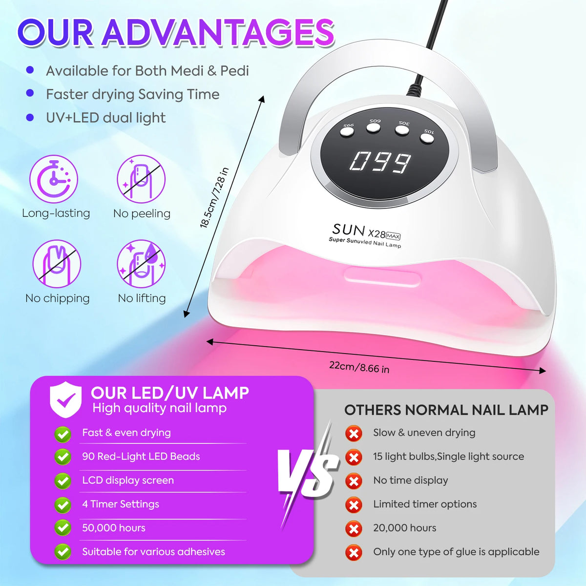 For Nails 380W Gel Polish Drying Dianabeauty 90leds Uv Nail