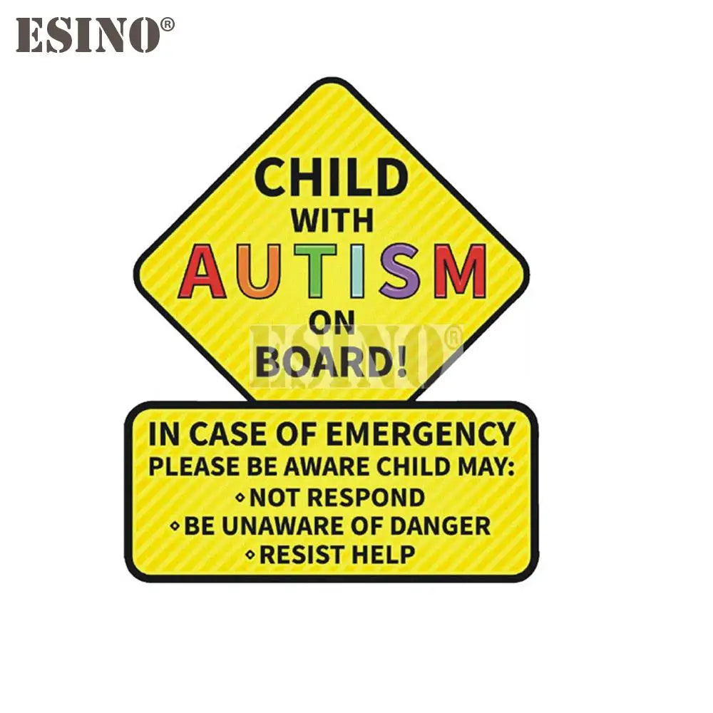 Child Autism On Board Creative Adhesive Pvc Waterproof Sticker