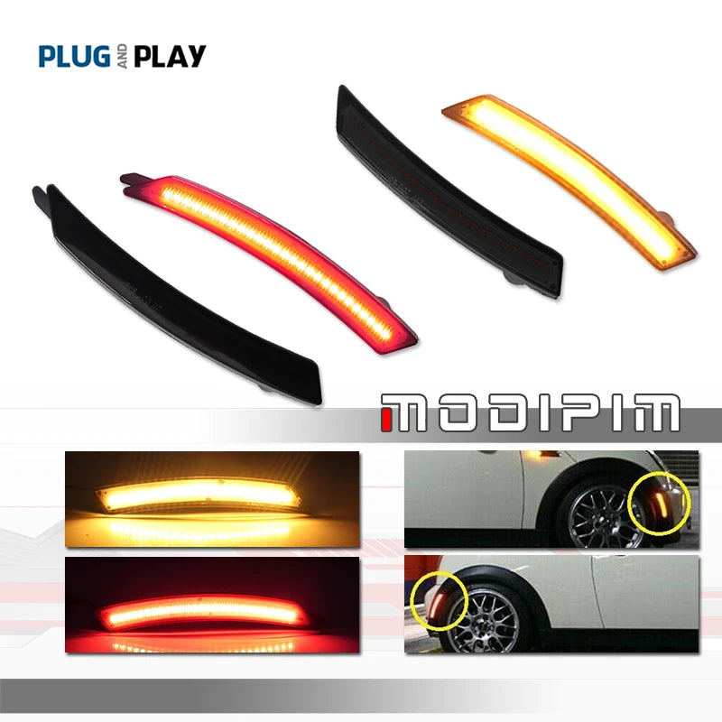For 2007-2016 Gen 2ND MINI Cooper Front Amber Rear Red Side
