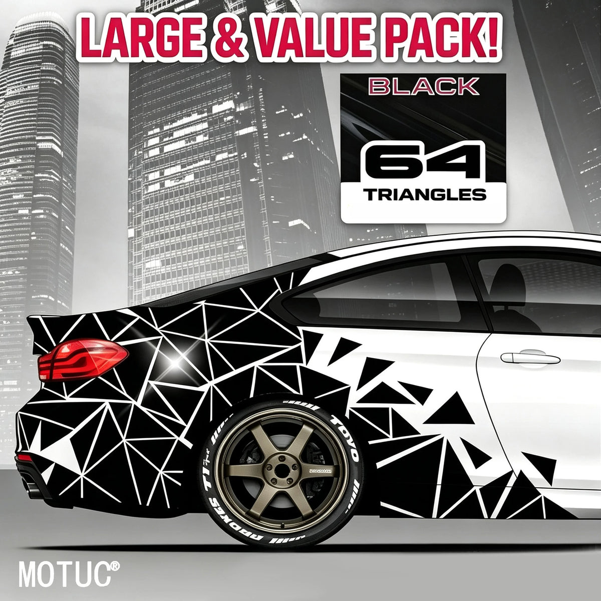 2PCS Camo large-area Triangular Body Decals Tuning Outdoor