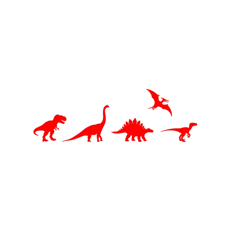 MINI Dinosaurs Set Raptor T Rex Pterodactyl Sticker Windows