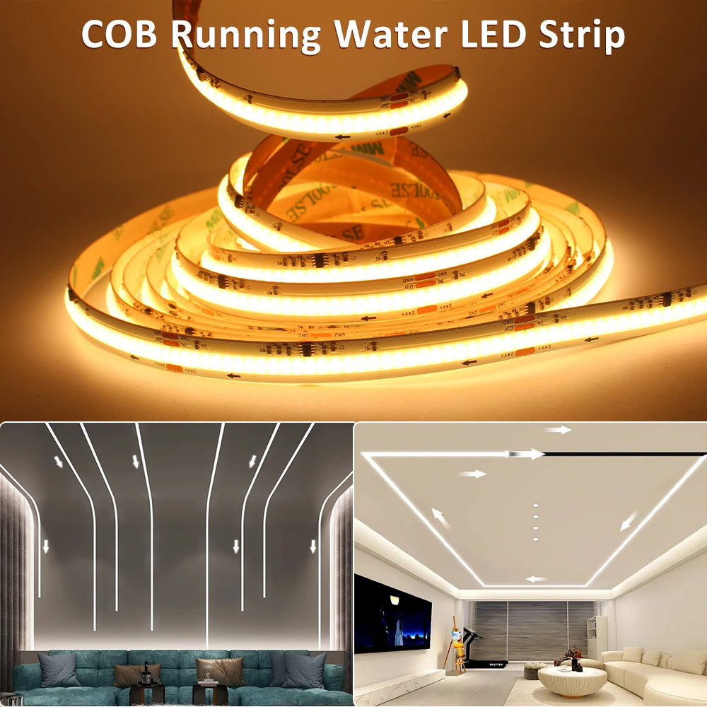 24V 5M 10M 15M Cob Running Water Flowing Strip