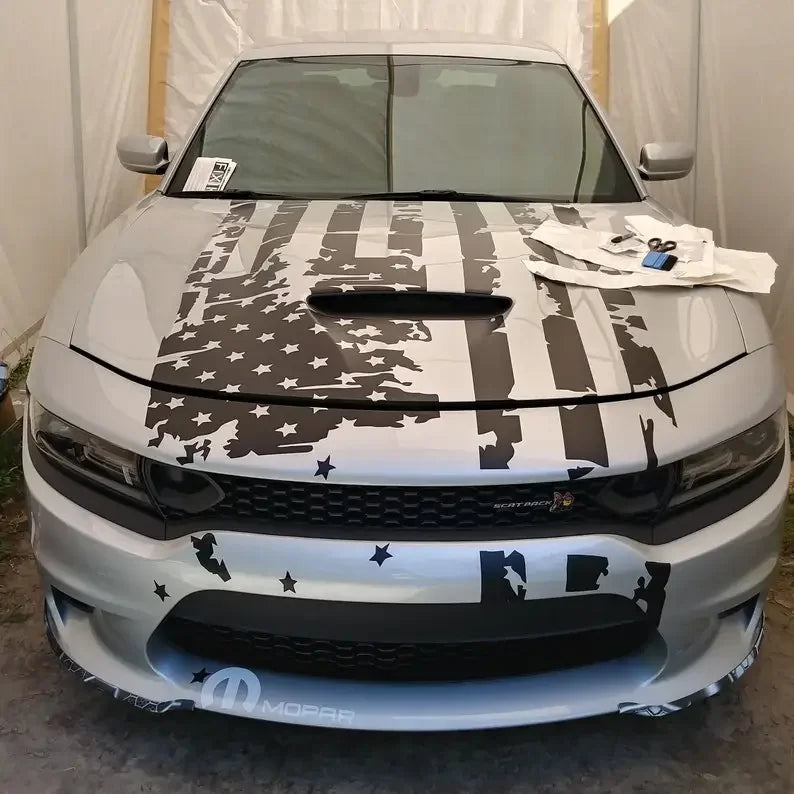 For Hood Or Roof Any Custom Large American Flag Vinyl Decal