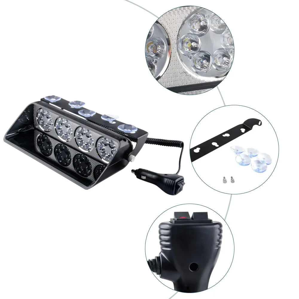 For Universal Vehicles Equipped Strobe White Amber Red A 12V Dc