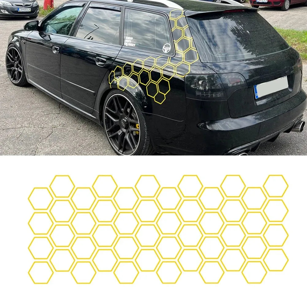 For Audi BMW Benz Universal Creative Honeycomb Open Sticker