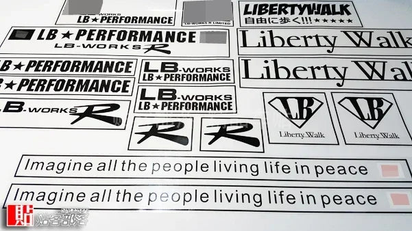 Stickers Imagine Peace Liberty Walk Performance Window Side Door