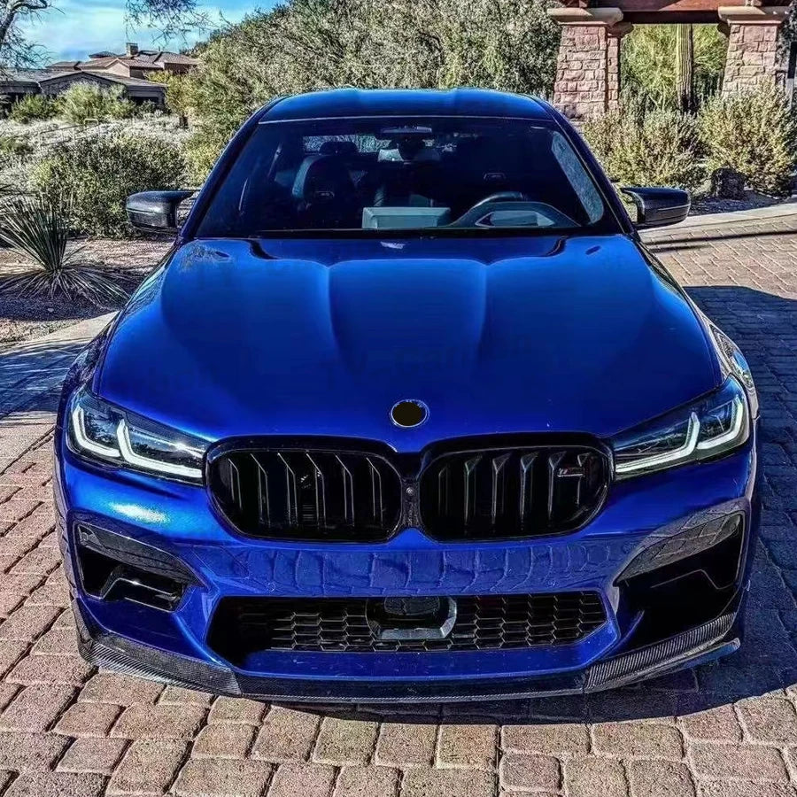 For BMW F90 Lci M5 G30 3PCS Set Real Carbon Fiber Front Lip