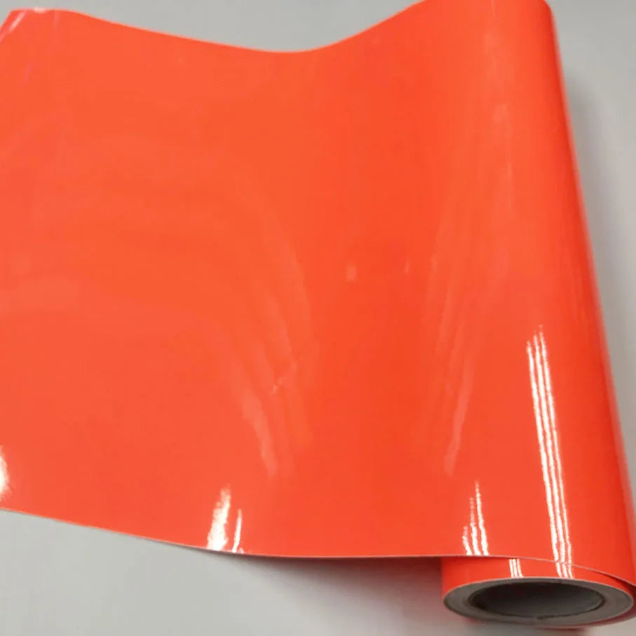 50x152cm Glossy Fluorescent orange-red Wrap Foil Motorcycle