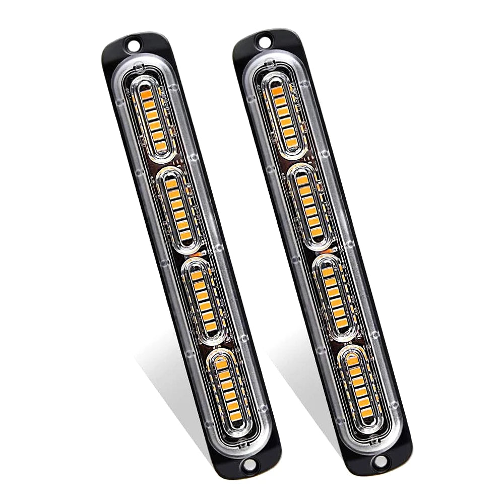 24 Strobe Bar Amber Grille Flash Side Taillight Beacon