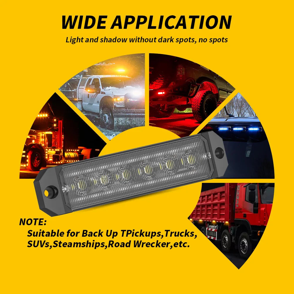2X 24LED Strobe Warning Side Super Bright Grille Flashing