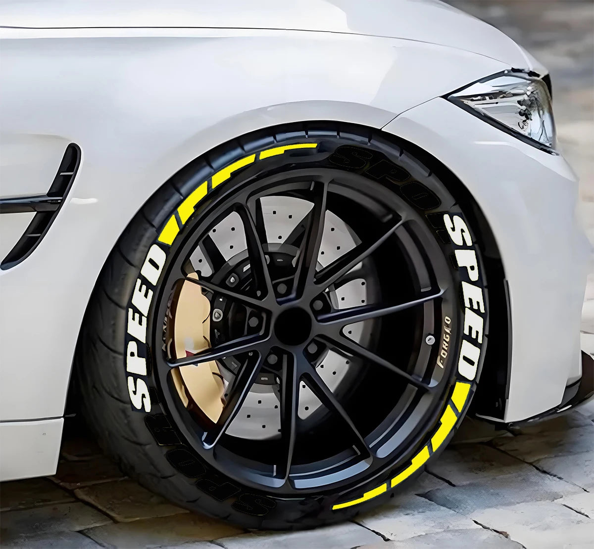 8PCS Lot Speed Tire Wheel Stickers Tuning 3D Permanent