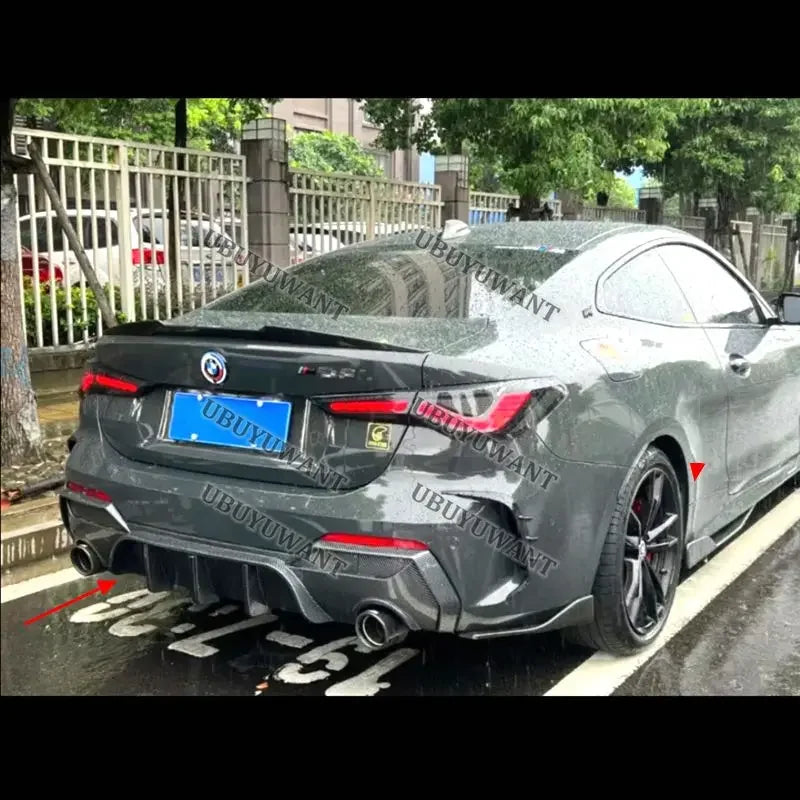 For BMW G22 G23 ABS Glossy Black Carbon Color Rear Bumper