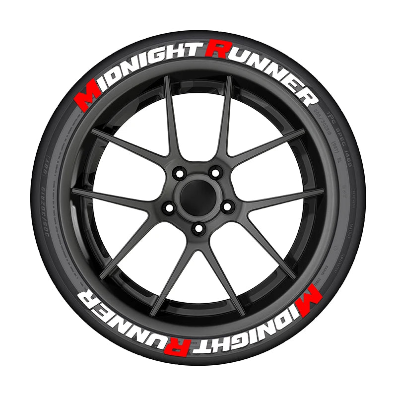For Four Tires Midnight Runner Tire Sticker Pvc Waterproof
