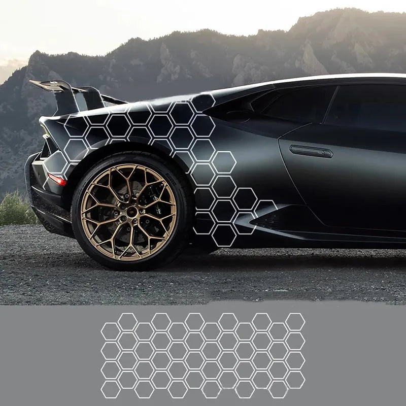 Honeycomb Pattern Waist Line Decal Modification Body Lace Sticker