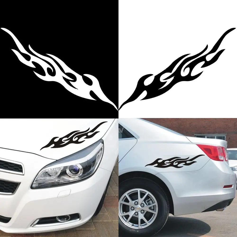 2PCS Popular Cool Reflective Sticker Decal Flame Fire Bumper