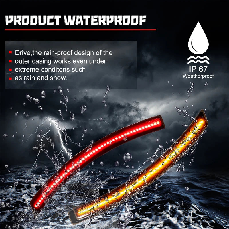 For 2014-2019 Chevrolet Corvette C7 Front Amber Rear Red Bumper