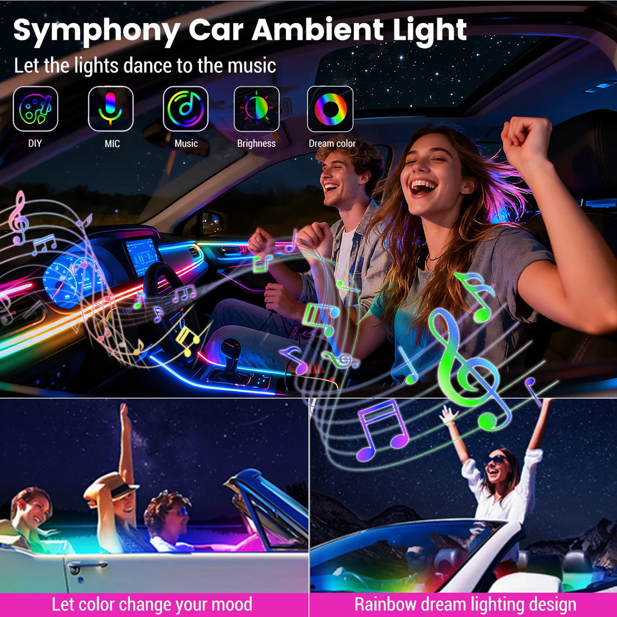22-in-1 593 Leds Fiber Optic Atmosphere Music Sync Dynamic