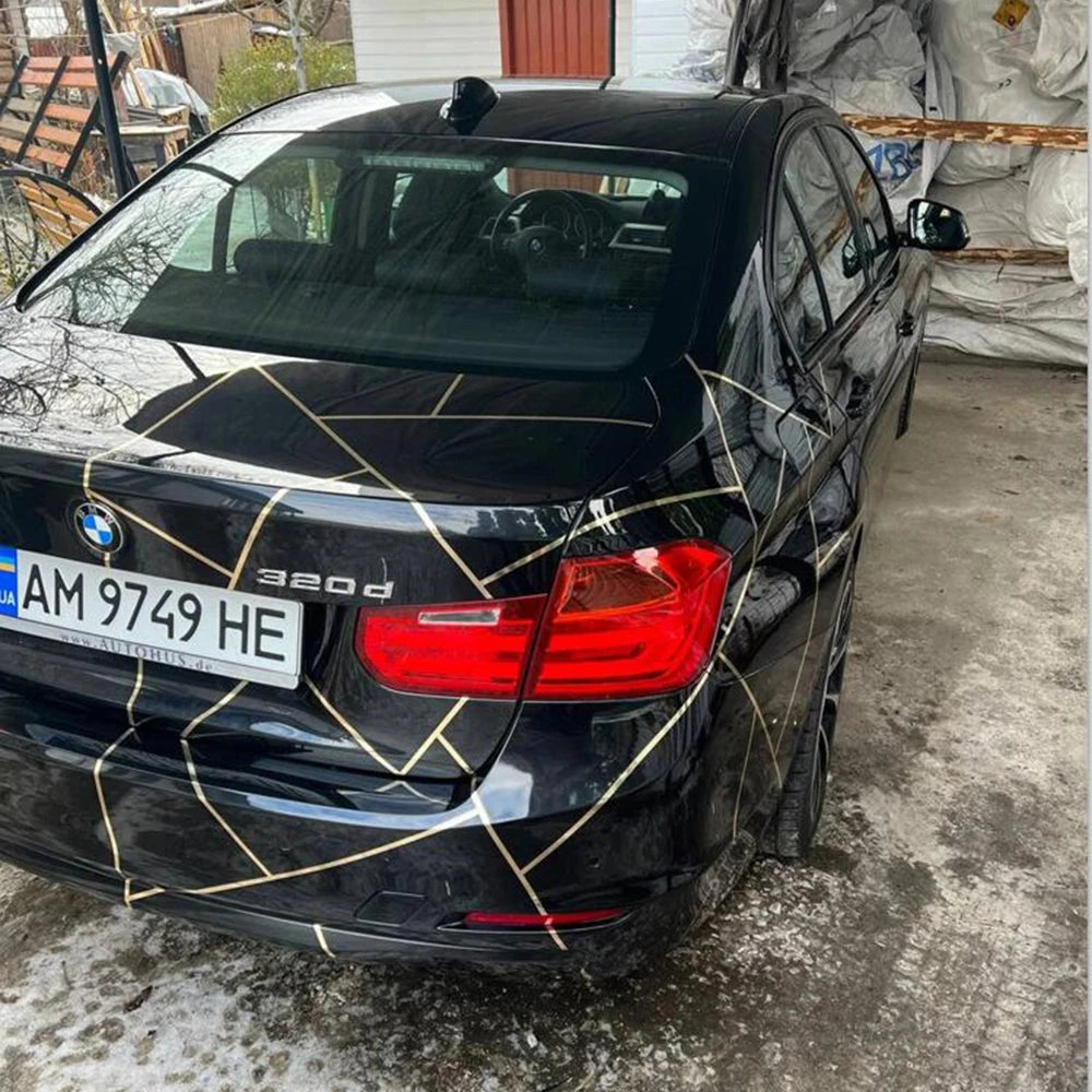 Gold Silver Geometric Line Sticker Thin Stripes Livery Decal
