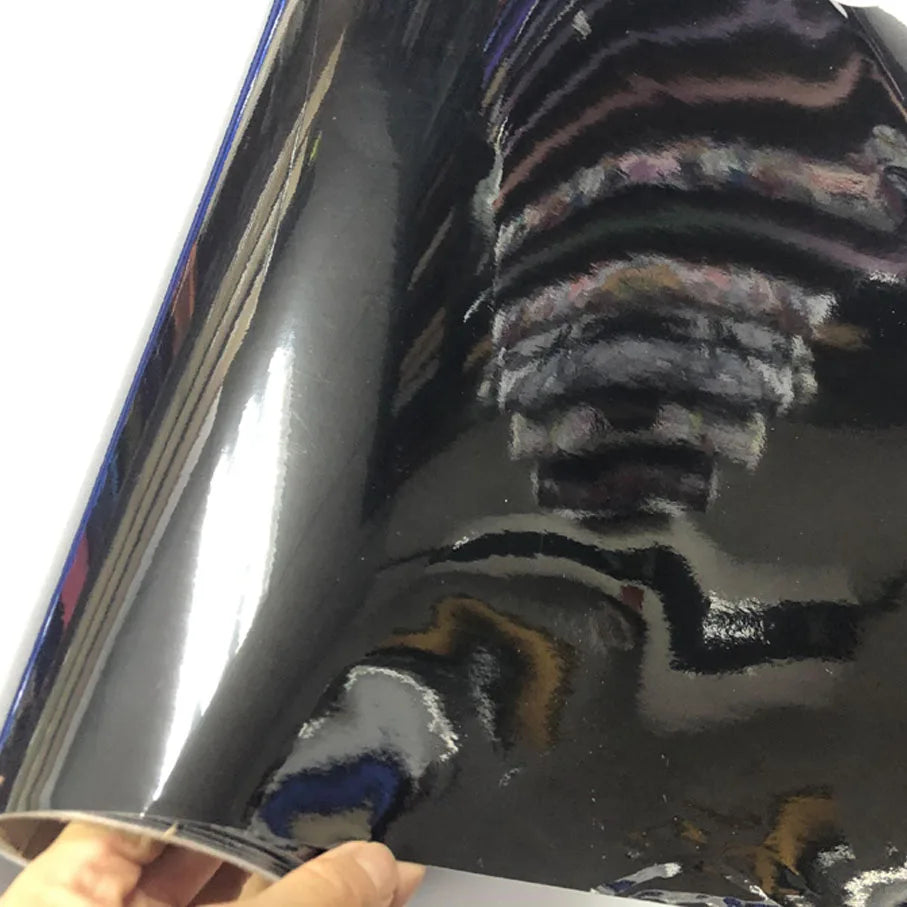 Sizes Premium Stretchable Black Chrome Mirror Flexible Vinyl Wrap