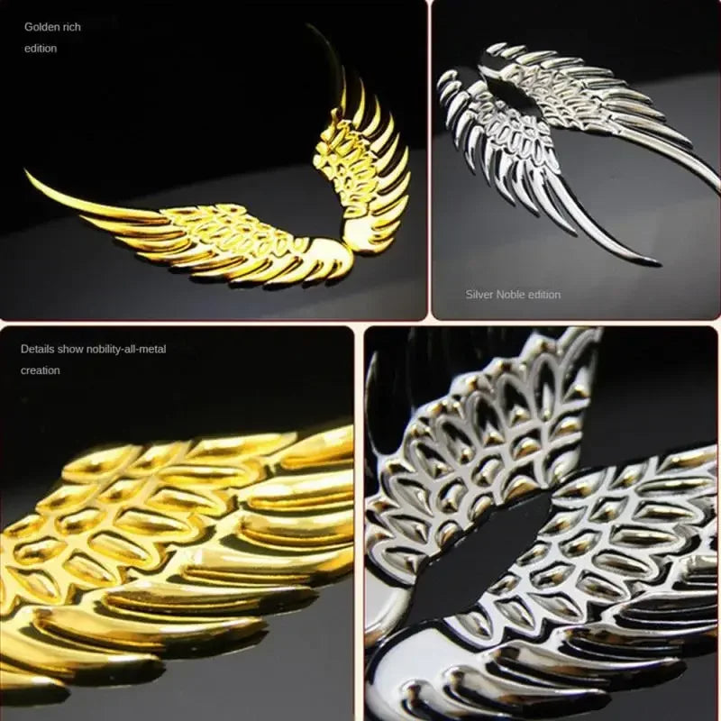Sticker 3D Stereo Metal Angel Wing Moto Decals Emblem