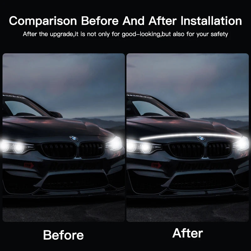 Scan Starting Hood Daytime Running Flexible Dynamic Drl 12V