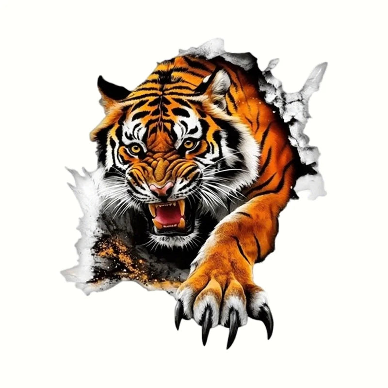 Tiger Head Sticker Body Scratch Covering Pattern Vinyl Decal