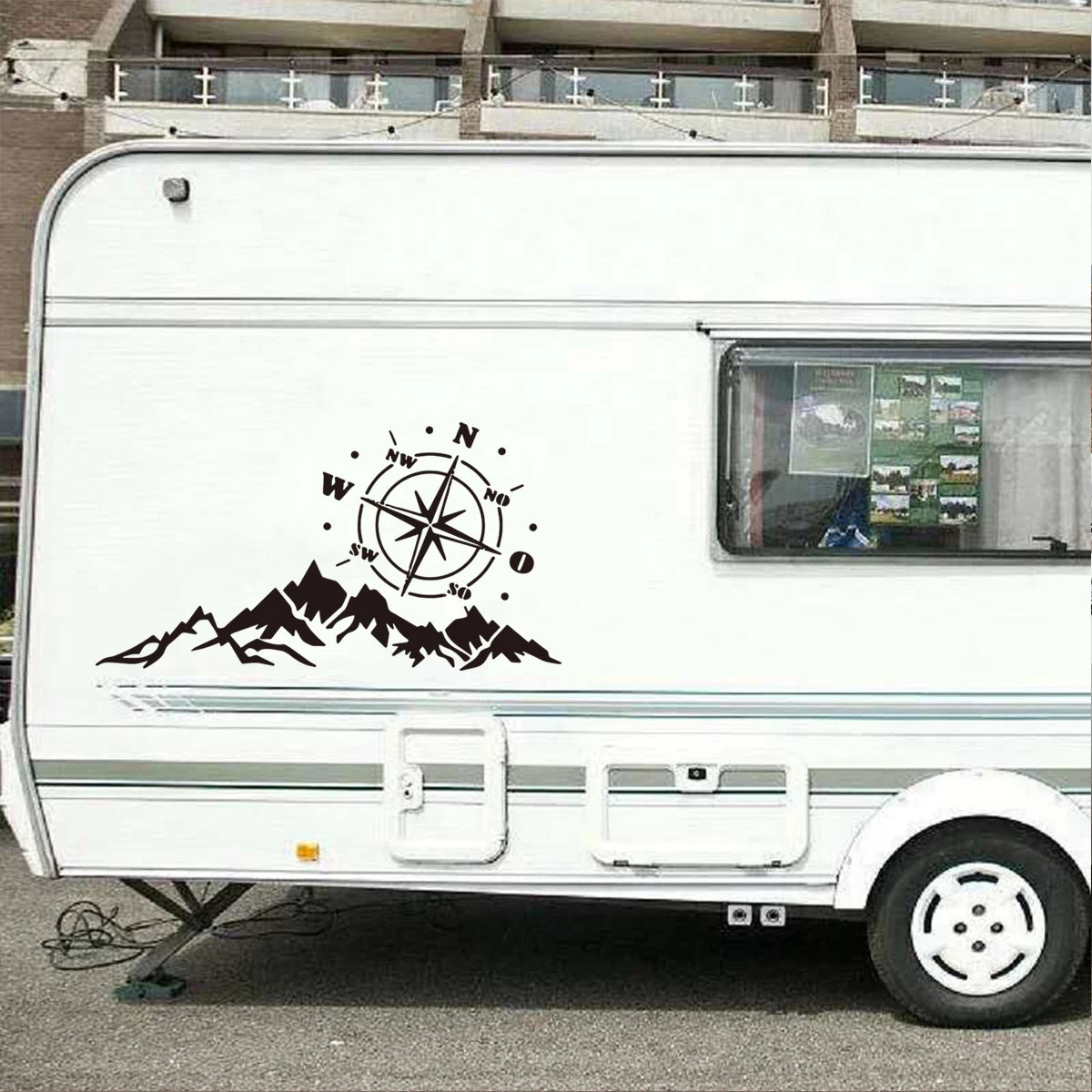 Compass Sticker SUV off-road Rv Camper Reflective Mountain Decals