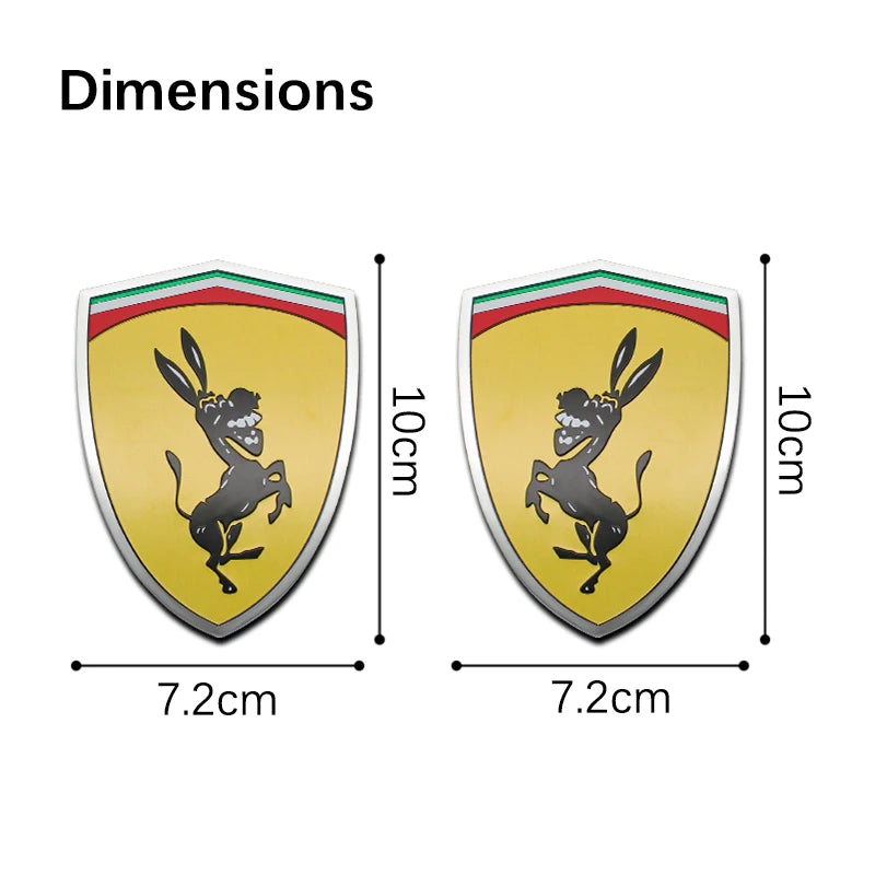 For Ferrari Auto Modification Accessories 3D Aluminum Donkey