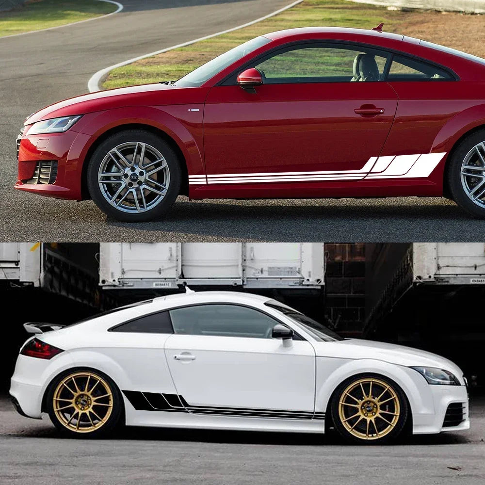 For Audi Tt 8N MK1 MK2 Door Side Skirt Sticker Body Long Stripes