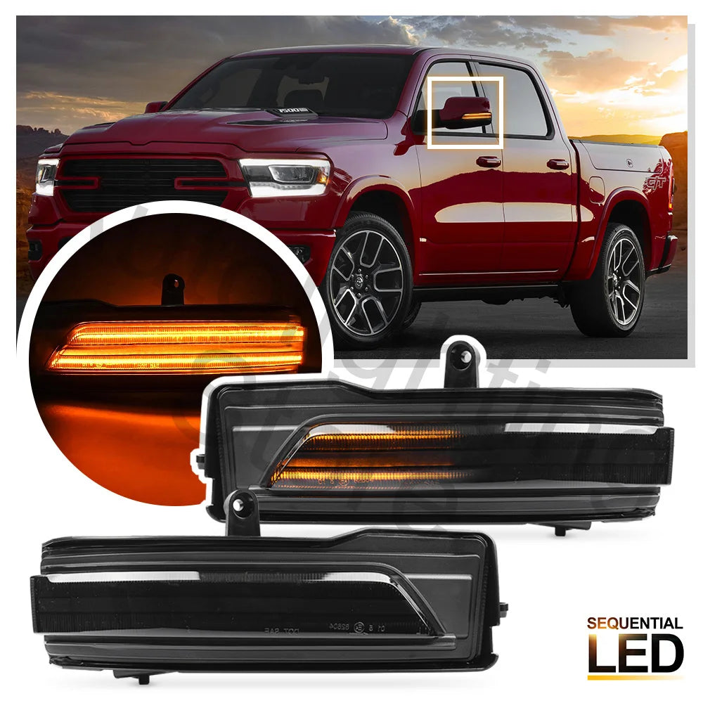 For Ram 1500 Dt 2019-2022 Smoked 2PCS Dynamic Sequential